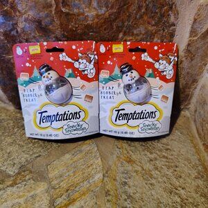 2 Temptations Snacky Snowman Play Bobble & Treat Cat Toy .42 oz Treats Exp 10/26
